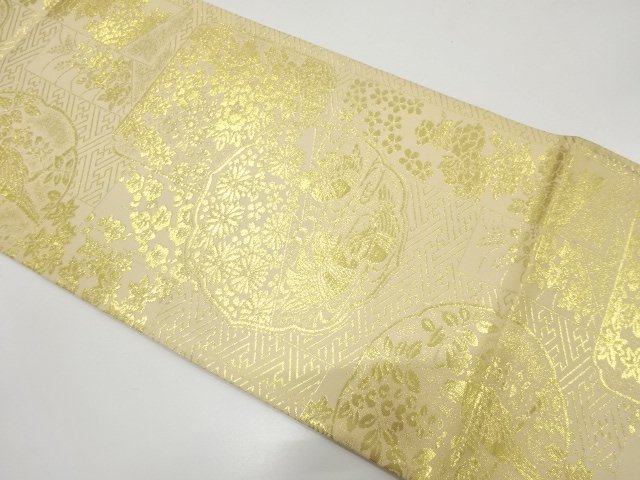 JAPANESE KIMONO / ANTIQUE FUKURO OBI / SILK / WOVEN UME